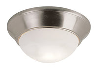Trans Globe Imports 57703 BN Traditional Two Light Flushmount from Bolton Collection in Pewter, Nickel, Silver Finish, 11.00 inches