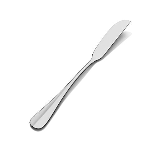 Bon Chef S1113 Stainless Steel 18/8 Chambers Flat Handle Butter Spreader, 6-41/64