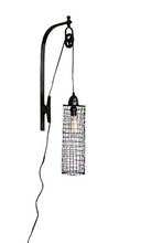 Load image into Gallery viewer, KALALOU Wire Cylinder Wall Pulley Lamp, One Size, Gray

