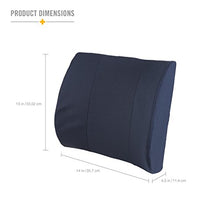 Load image into Gallery viewer, DMI Lumbar Support Pillow for Office or Kitchen Chair, Car Seat or Wheelchair Comes with Removable Washable Cover and Firm Insert to Ease Lower Back Pain and Discomfort While Improving Posture, Navy
