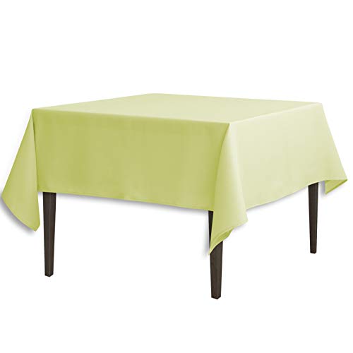 LinenTablecloth 85-Inch Square Polyester Tablecloth Tea Green