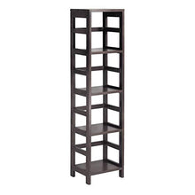 Load image into Gallery viewer, Winsome Wood Leo Wood 4 Tier Storage Shelf with 4 Small Rattan Baskets
