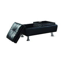 Load image into Gallery viewer, Dilleston Faux Leather Storage Ottoman with Reversible Tray Tops Black
