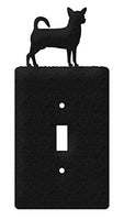 SWEN Products Chihuahua Metal Wall Plate Cover (Single Switch, Black)