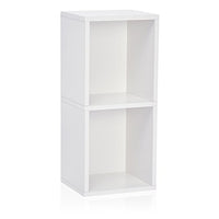 Way Basics Eco 2 Shelf Narrow Bookcase and Storage Unit, White (Tool-Free Assembly and Uniquely Crafted from Sustainable Non Toxic zBoard paperboard)