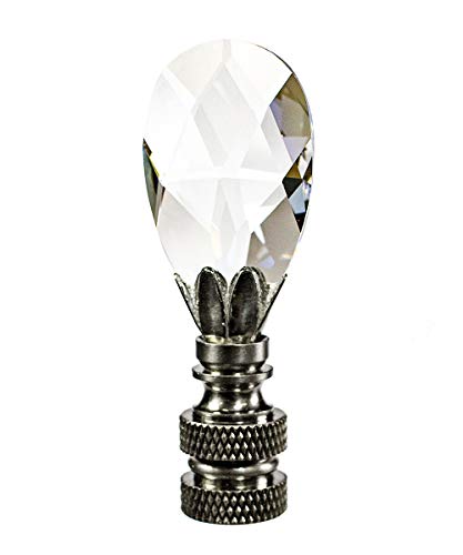 Swarovski Crystal Small Teardrop Nickel Base Lamp Finial 2.25