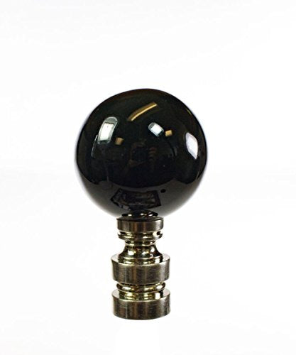 Ceramic 35mm Black Ball Nickel Base Finial 2