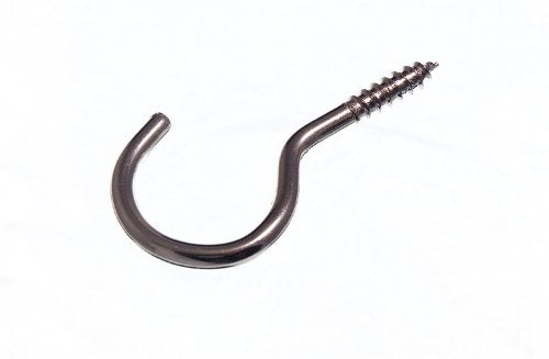 Cup Hook UNSHOULDERED Screw in Over All 25MM Long CP Chromed Pack of 200