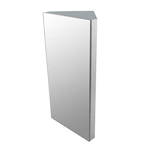 Renovators Supply Manufacturing Medicine Cabinets 23.6 in. x 11.8 in. Stainless Steel Infinity Corner Bathroom Wall Medicine Cabinet with Mirror and Mounting Hardware Opens Left to Right