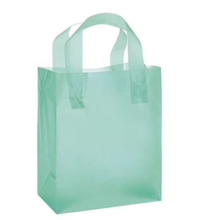Frosted Plastic Shopping Gift Bags (8