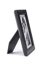 Load image into Gallery viewer, Malden International Designs Real Glass Wide Wood Molding Picture Frame, 4x6, Rough Black
