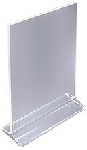 Load image into Gallery viewer, ChefLand 5&quot; X 7&quot; Acrylic Sign Holder/Clear Table Card Display/Plastic Upright Menu Ad Frame (Pack of 12)
