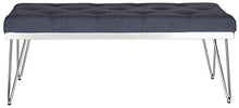Load image into Gallery viewer, Safavieh Home Collection Marcella Navy &amp; Chrome Bench
