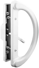 Load image into Gallery viewer, Prime-Line C 1225 Sliding Patio Door Handle Set - Replace Old or Damaged Door Handles Quickly and Easily - White Diecast, Mortise Style, Non-Keyed (Fits 3-15/16&quot; Hole Spacing)
