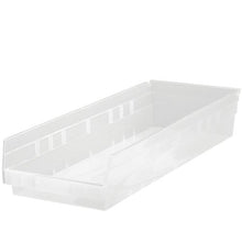 Load image into Gallery viewer, Quantum QSB114CL Clear Economy Shelf Bin, 23-5/8&quot; x 8-3/8&quot; x 4&quot; Size (Pack of 6)
