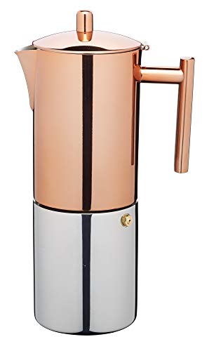 Le'xpress Stainless Steel Copper Effect Espresso Coffee Maker 600ml Gift Boxed