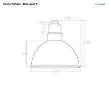 Load image into Gallery viewer, Cocoweb Blackspot Gooseneck Barn Light Fixture - 8&quot; Shade, Jade Finish, 1600 Lumen LED Lighting, Indoor/Outdoor Installation - BBSW8JA-22J
