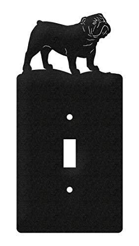 SWEN Products English Bulldog Wall Plate Cover (Single Switch, Black)
