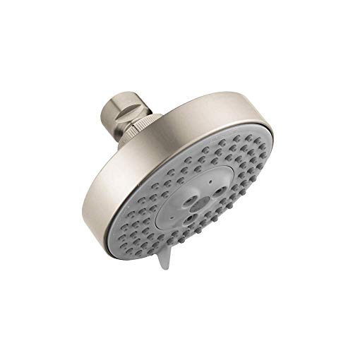 hansgrohe Raindance S 4-inch Showerhead Easy Install Modern 3-Spray RainAir, BalanceAir, Whirl Air Infusion with Airpower with QuickClean in Brushed Nickel, 04340820