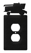 Load image into Gallery viewer, SWEN Products Tractor Combine Metal Wall Plate Cover (Single Outlet, Black)
