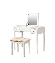 Load image into Gallery viewer, Linon Home Decor Vanity Set Butterfly Bench, White
