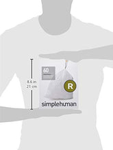 Load image into Gallery viewer, simplehuman Code R Custom Fit Drawstring Trash Bags, 10 Liter / 2.6 Gallon, 3 Refill Packs (60 Count)
