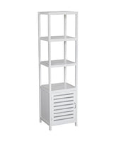 Load image into Gallery viewer, Galleroe Decor Bamboo Natural Spa 5-Shelf Cabinet Tower White
