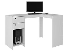 Load image into Gallery viewer, Manhattan Comfort Palermo Classic L-Shaped Office Work Desk With 2 Drawers and 1 Cubby, White
