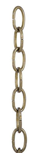 B&P Lamp Antique Brass Finish 5 Gauge Straight Sided Oval Chain