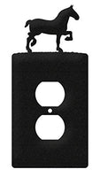SWEN Products Horse Draft Wall Plate Cover (Single Outlet, Black)