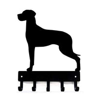 Load image into Gallery viewer, Great Dane (Natural Ears) - Key Rack &amp; Dog Leash Holder for Wall - Large 9 inch Wide - Made in USA
