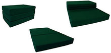 Load image into Gallery viewer, D&amp;D Futon Furniture Hunter Green Twin Size Shikibuton Trifold Foam Beds 6&quot; Thick x 39&quot; W x 75&quot; L Long, 1.8 lbs high Density Resilient White Foam, Floor Foam Folding Mats.

