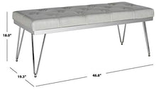 Load image into Gallery viewer, Safavieh Home Collection Marcella Grey &amp; Chrome Bench
