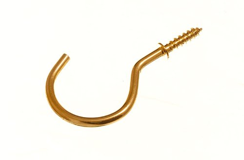 500 X Cup Hook 50Mm to Shoulder Total Length 70Mm Brass Plated EB