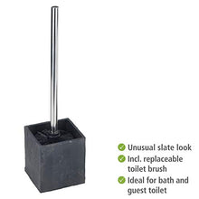 Load image into Gallery viewer, WENKO 17923100 Toilet brush Slate Rock - stone-look, Polyresin, 4 x 15 x 4 inch, Anthracite
