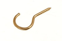 CUP HOOK SCREW IN UNSHOULDERED TOTAL LENGTH 38MM BRASS PLATED (pack 1000)