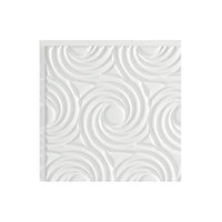FASDE Cyclone Decorative Vinyl 2ft x 2ft Glue Up Ceiling Panel in Gloss White (12X12 Inch Sample)