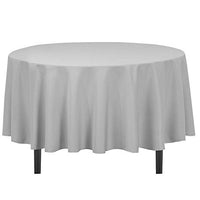 LinenTablecloth 90-Inch Round Polyester Tablecloth Silver