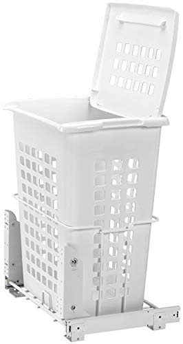 Rev-A-Shelf Polymer Pull Out Hamper for Vanity/Closet Applications, Standard, White
