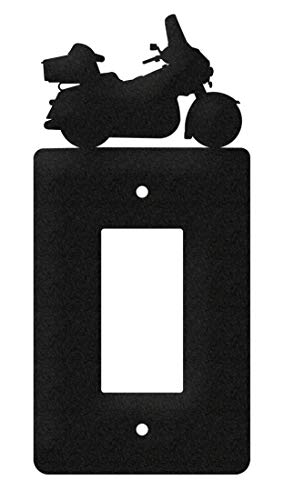 SWEN Products Motorcycle Full Dressed Wall Plate Cover (Single Rocker, Black)