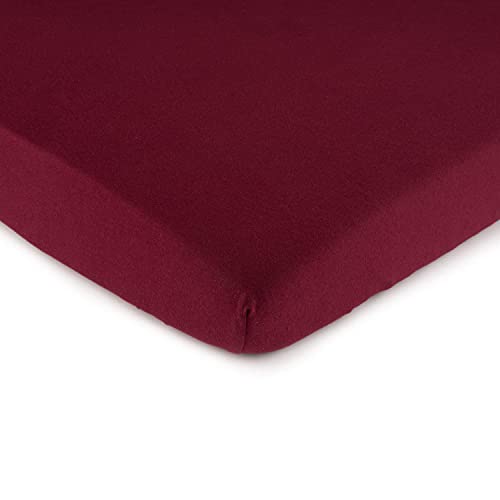 SheetWorld Fitted 100% Cotton Jersey Portable Mini Crib Sheet 24 x 38, Burgundy, Made in USA