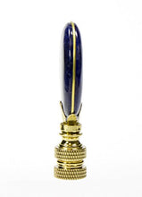 Load image into Gallery viewer, Navy Oval Lapis Finial Polished Base 2.5&quot; h
