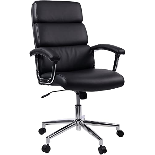 Lorell Leather High-Back Executive Chair, Black