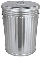 COLIBROX Pre-Galvanized Trash Can with Lid, Round, Steel, 20gal, Gray, Sold as 1 Each