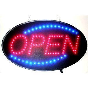 Ultra Bright LED Neon Light Open Sign Oval Style Premium Design Larger Size 22