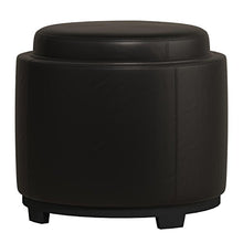 Load image into Gallery viewer, Safavieh Hudson Collection Chloe Leather Single Tray Round Storage Ottoman, Brown
