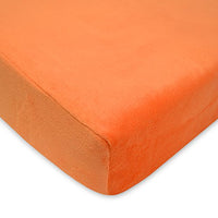 American Baby Company Heavenly Soft Chenille Fitted Crib Sheet for Standard Crib and Toddler Mattresses, Orange, for Boys and Girls, Pack of 1