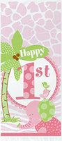 Pink Safari First Birthday Cellophane Bags, 20ct