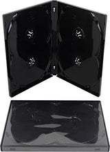 Load image into Gallery viewer, (5) Black Quad Overlap Style 14mm Premium DVD Cases - 4-Disc Capacity - DV4R14BKPR
