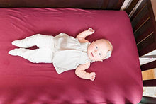 Load image into Gallery viewer, SheetWorld Fitted 100% Cotton Jersey Portable Mini Crib Sheet 24 x 38, Burgundy, Made in USA
